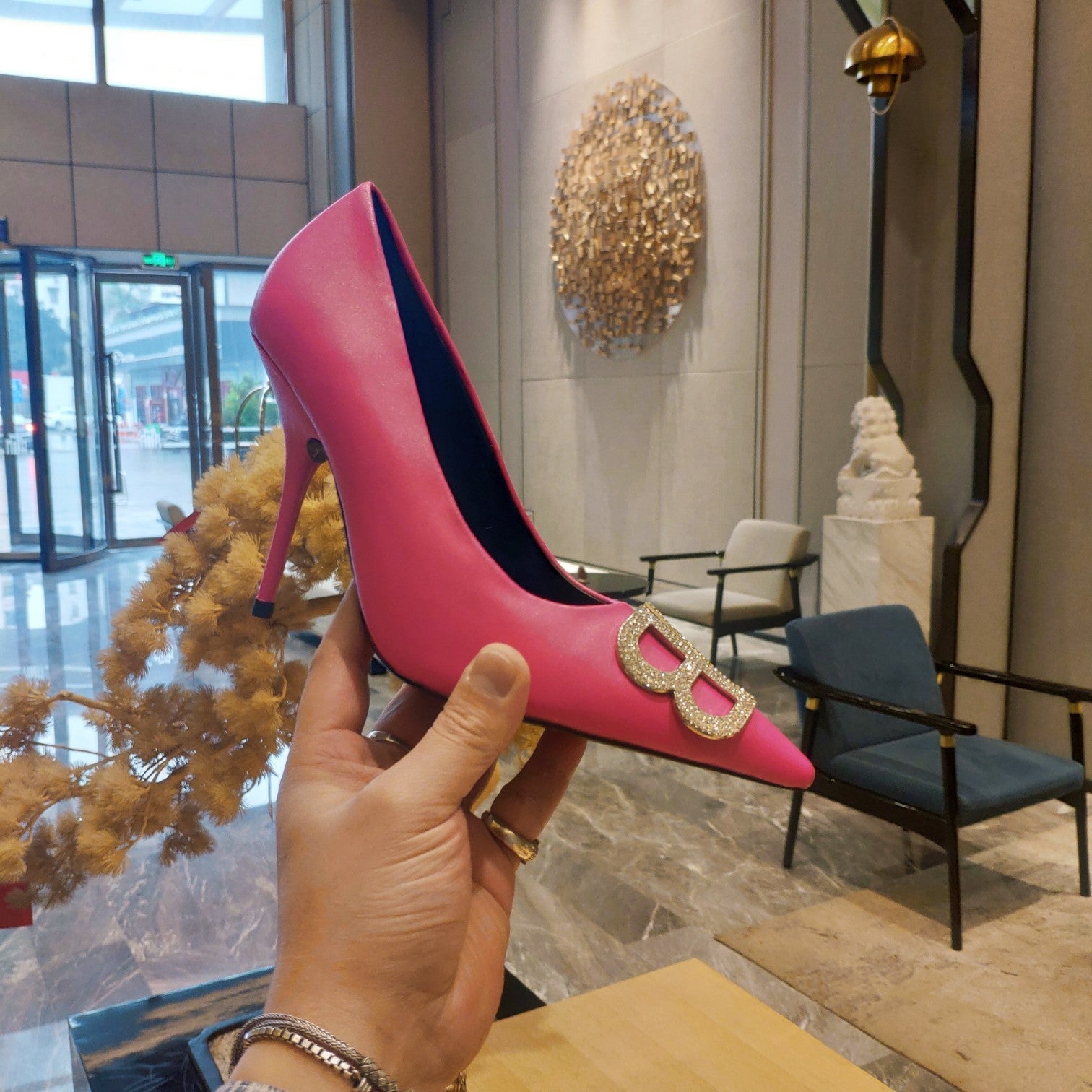 Balenciaga 26s High Heel Pump 105 Pink Cowhide 681172