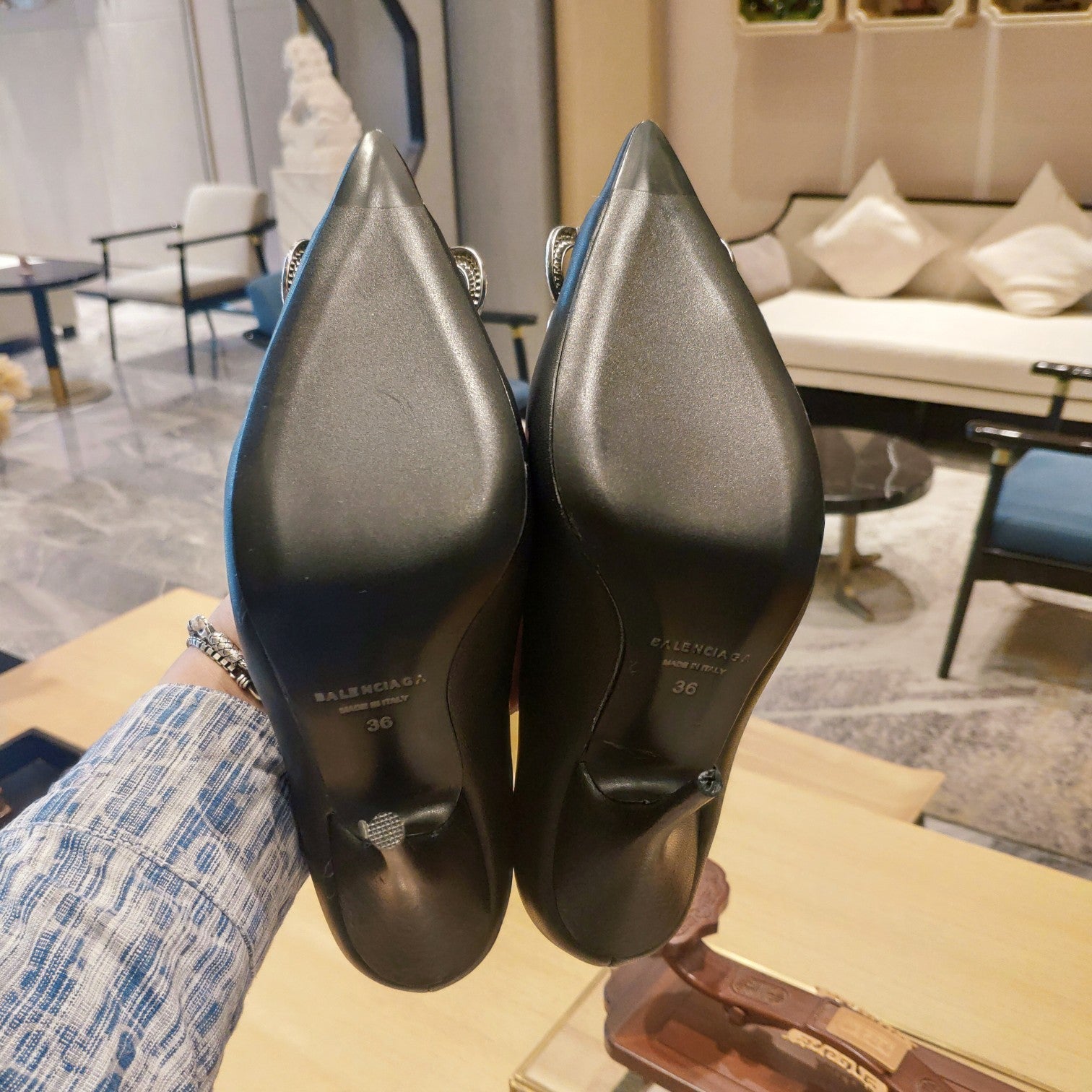 Balenciaga 26s High Heel Pump 105 Black Cowhide 681174