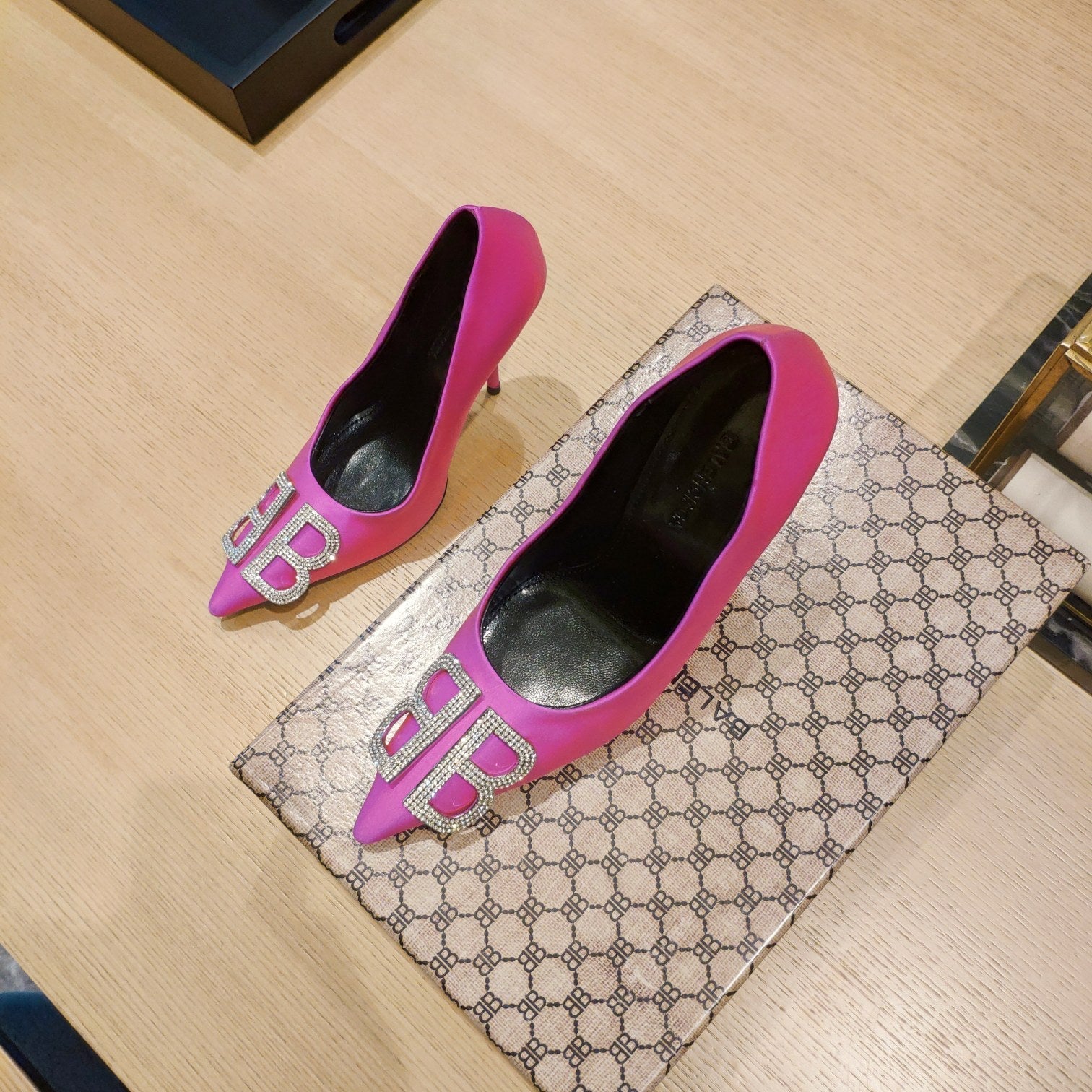 Balenciaga 26s High Heel Pump 105 Pink Silk Satin 681175