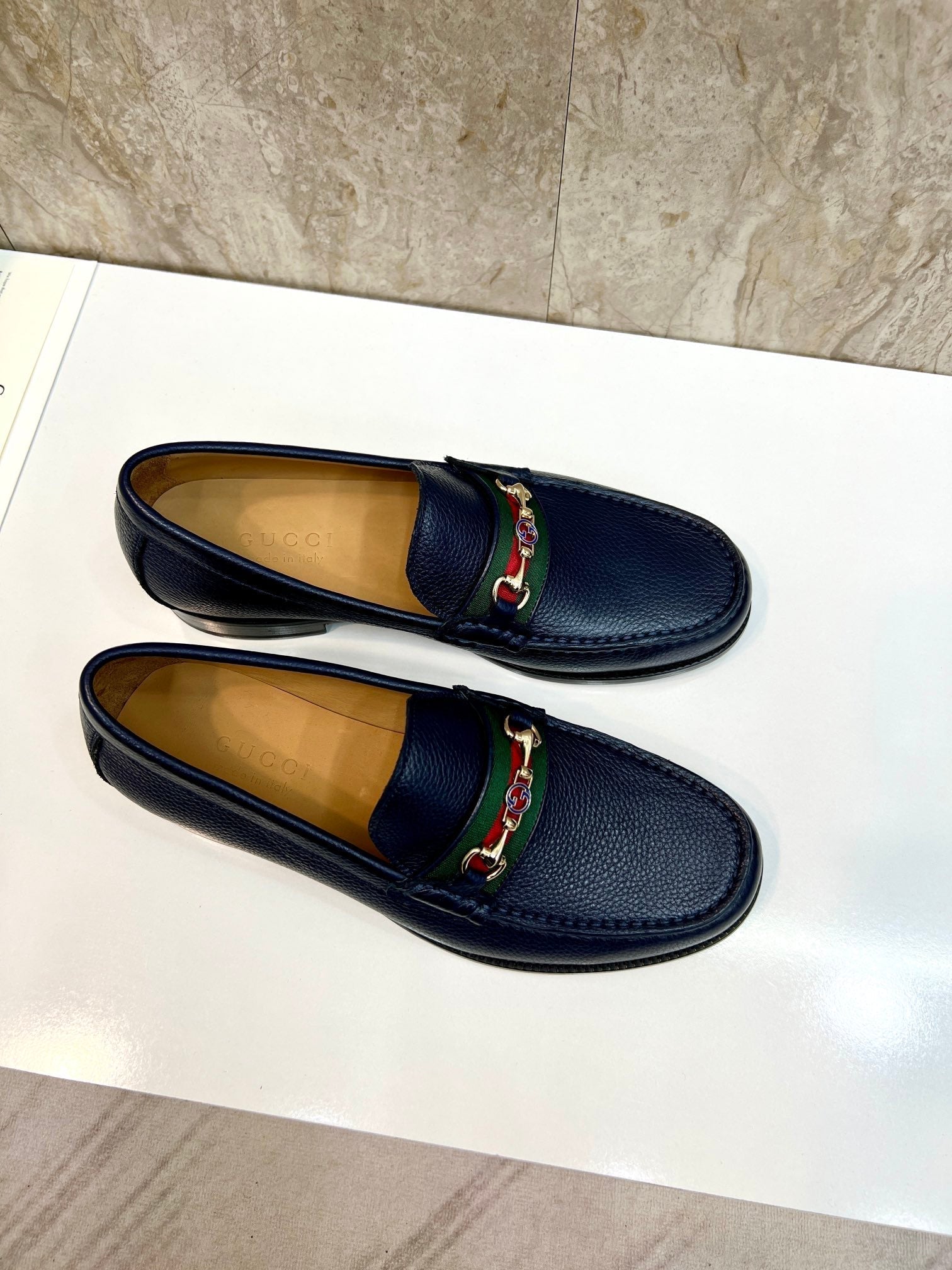 GG Men's Loafer Blue Water-Dyed Cowhide 522526