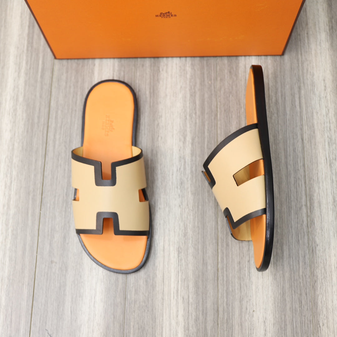 HM IZMIR SANDAL TANGERINE AND PEACH CALFSKIN