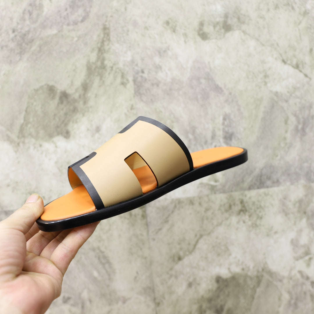 HM IZMIR SANDAL TANGERINE AND PEACH CALFSKIN