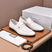 GG Men's Loafer White Embossed Cowhide 538718
