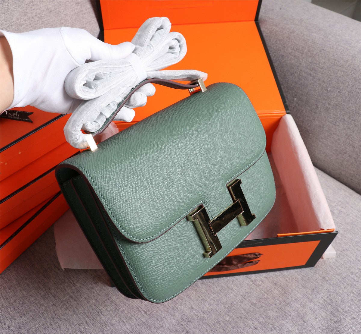 HM CONSTANCE BAGS 18 HUNTER EPSOM LAMBSKIN