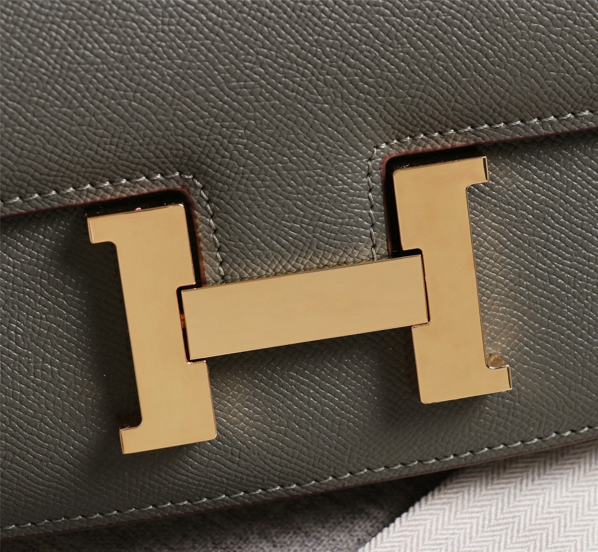 HM CONSTANCE BAGS 18 PEWTER GRAY EPSOM