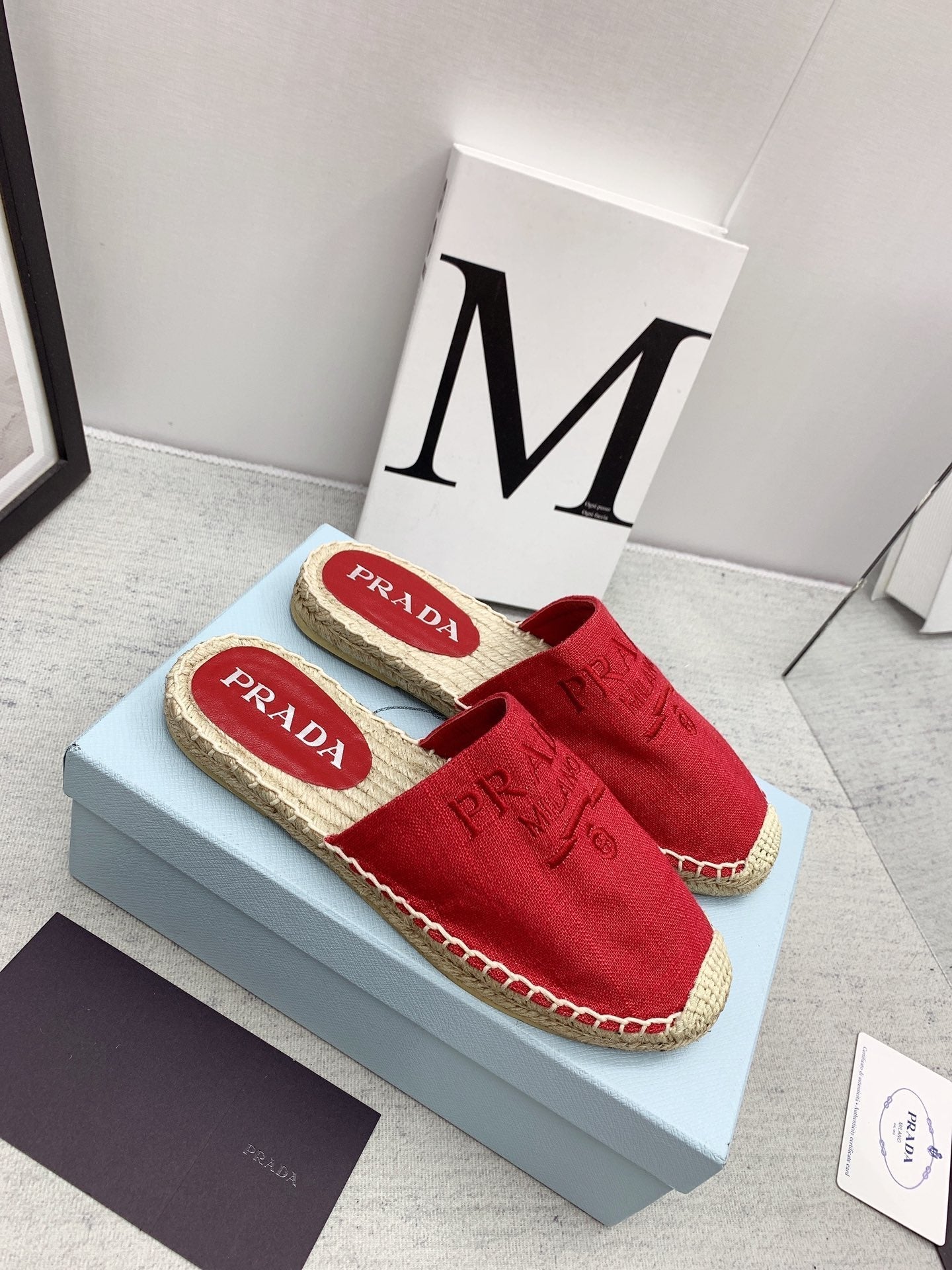 Prada 2026 Mules Canvas Rope Sole 731188