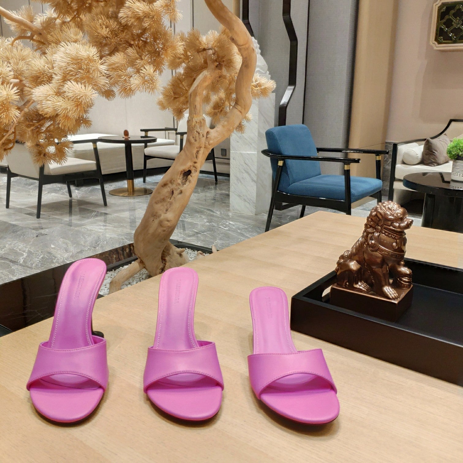 Balenciaga 26s High Heeled Sandals Pink Sheepskin 681280