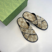 GG x Adidas Men's Sandals Slide Brown Canvas 558910