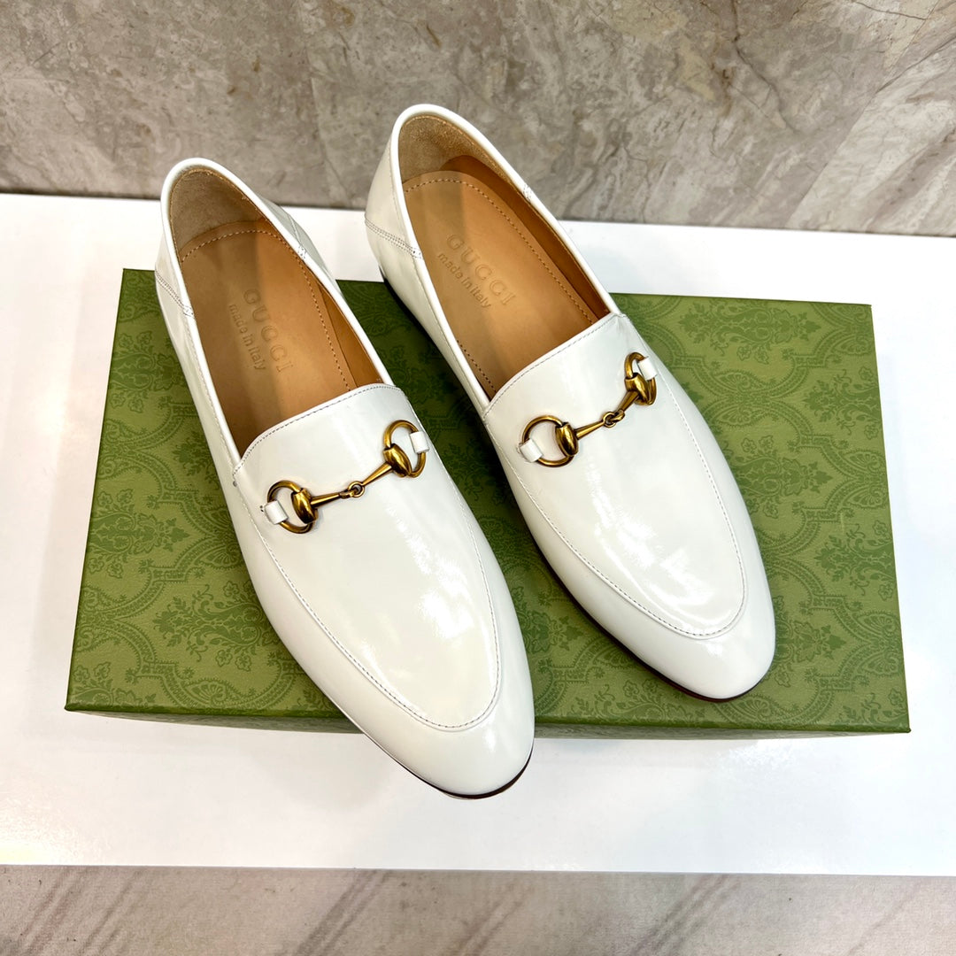 GG Men's Jordaan Loafer White Patent Leather 550350