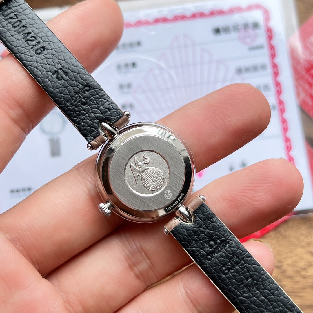 Omega De Ville 27.4mm Silver Brown Leather