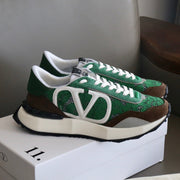 VT Lace Sneaker Green Brown Suede Leather