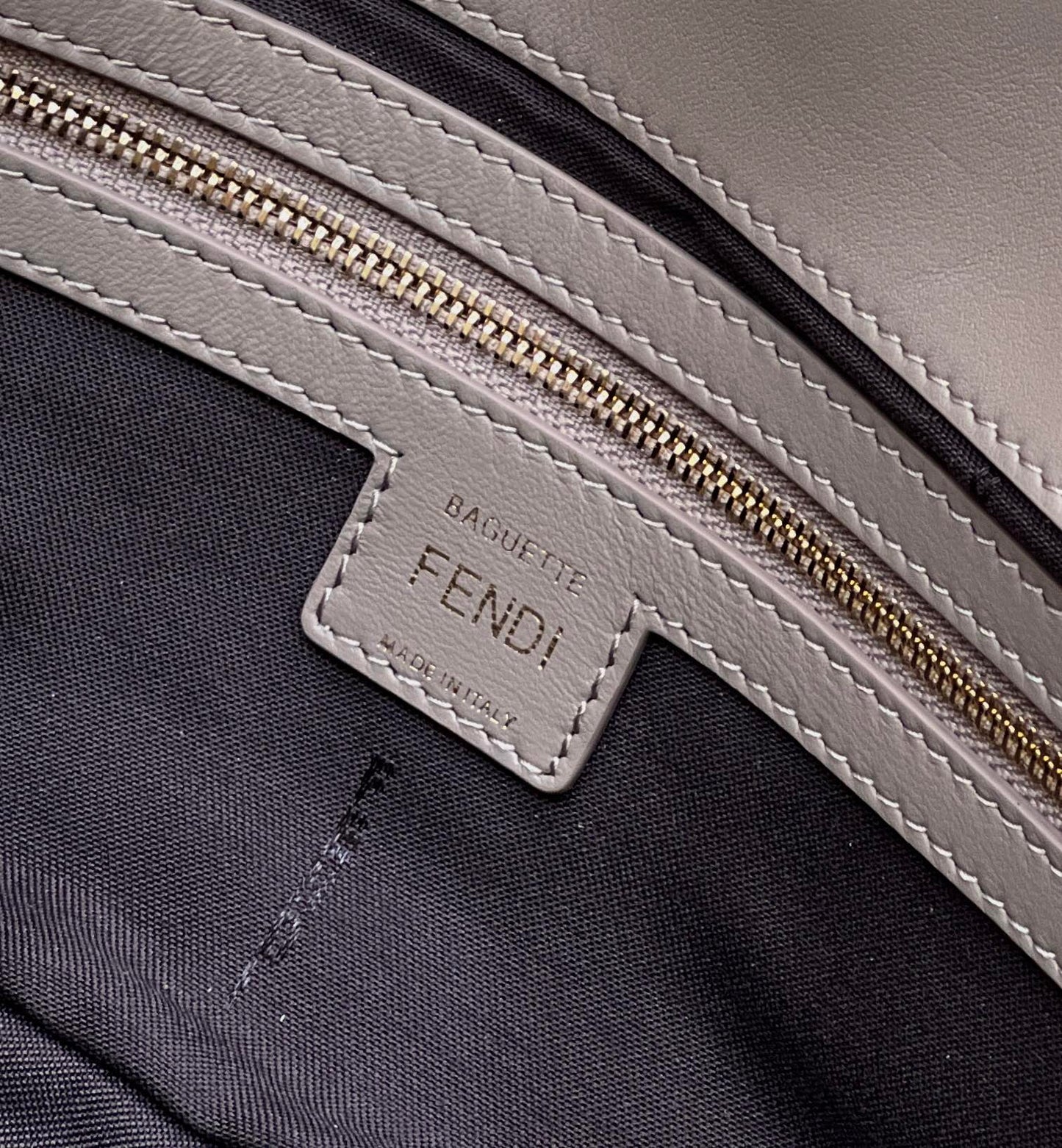 Baguette 27cm Dove Grey Lambskin Gold Hardware