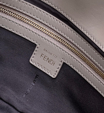 Baguette 27cm Dove Grey Lambskin Gold Hardware