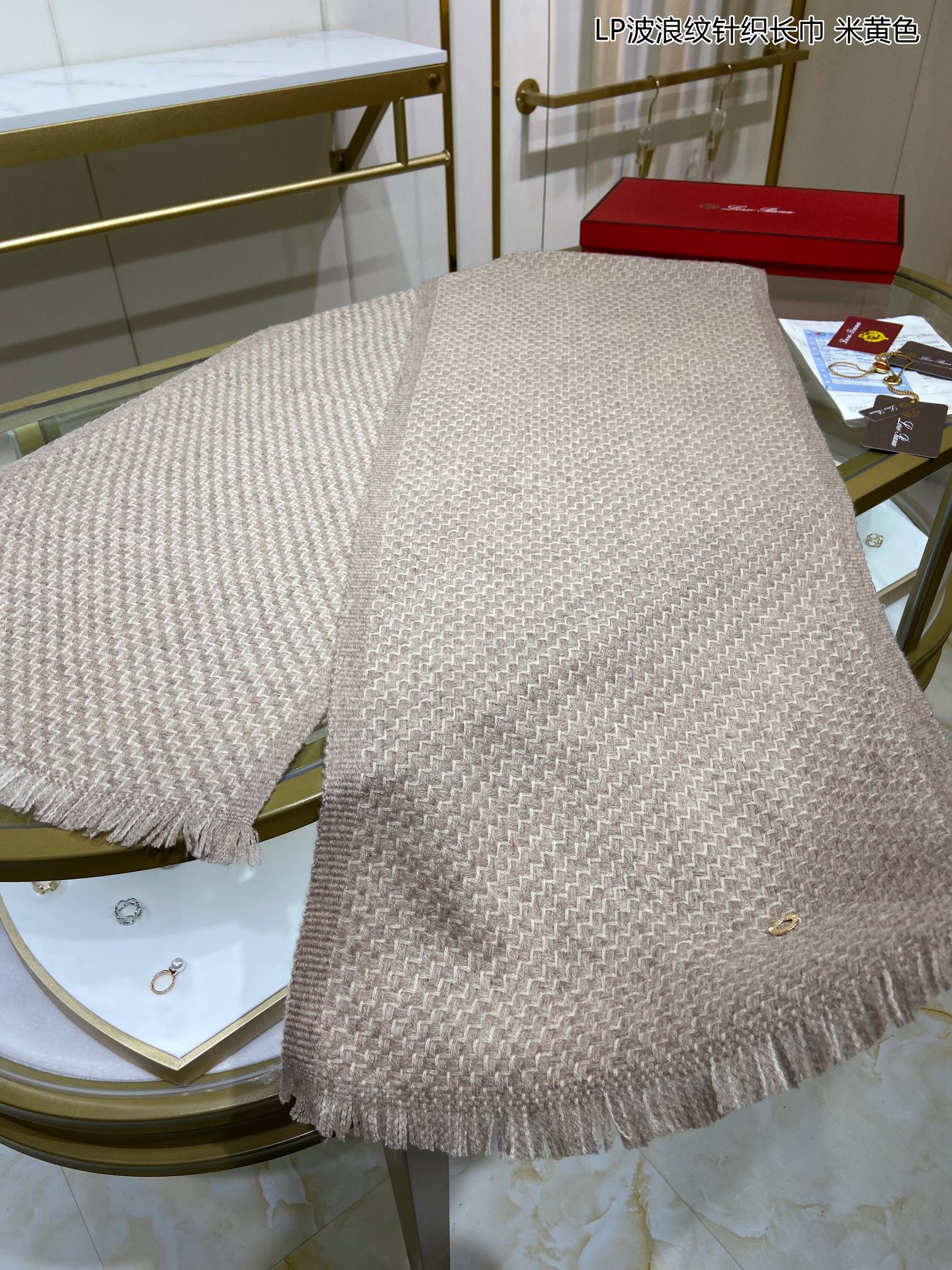 LP Scarf 190 CM In Light Brown Cashmere  645514