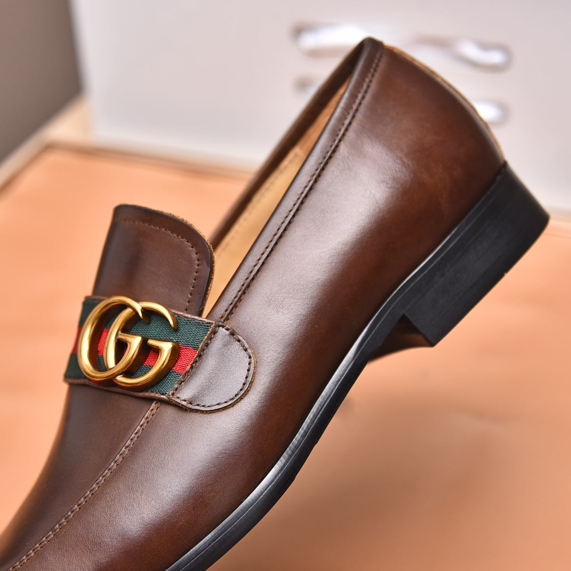 GG Men's Loafer Brown Cowhide 522704