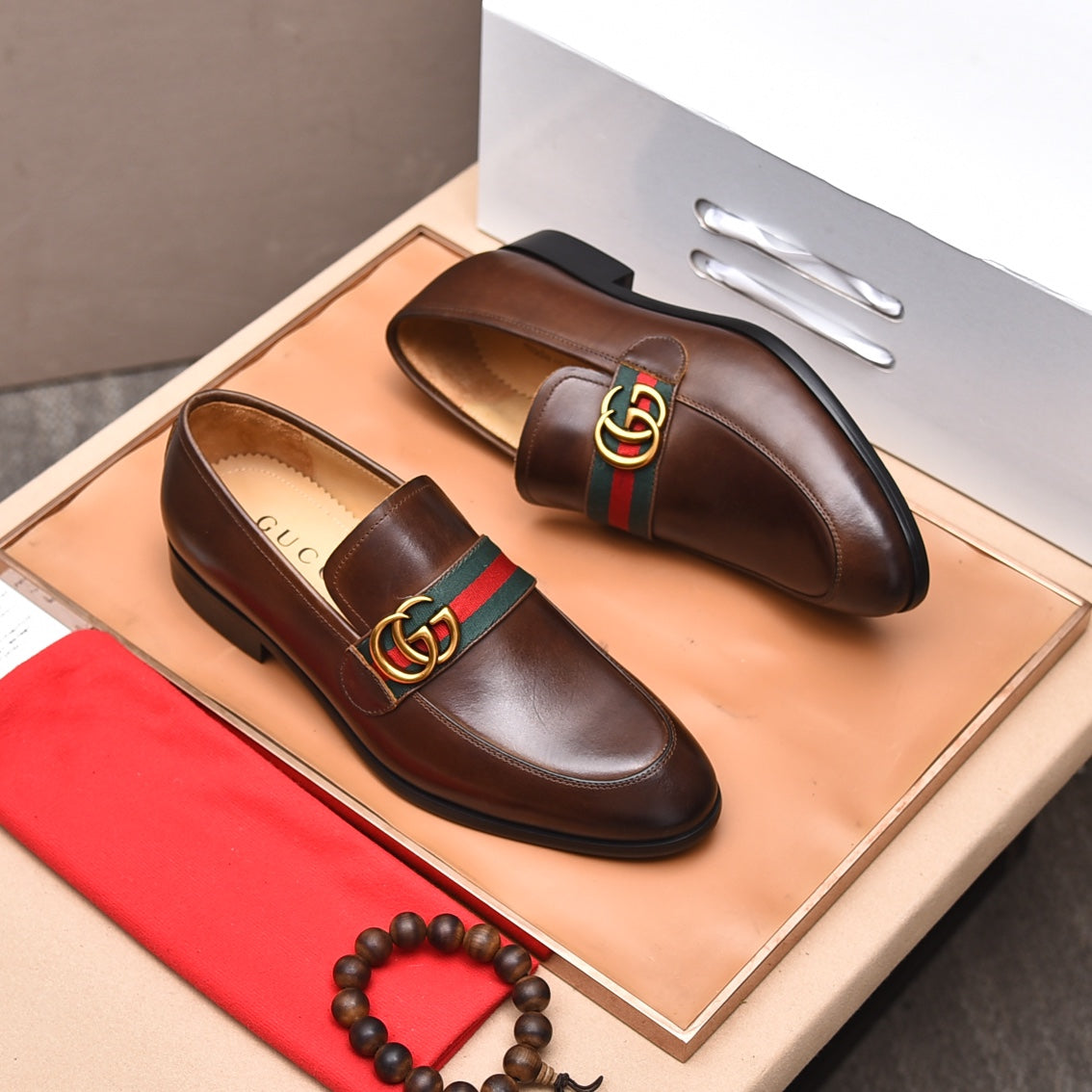 GG Men's Loafer Brown Cowhide 522704