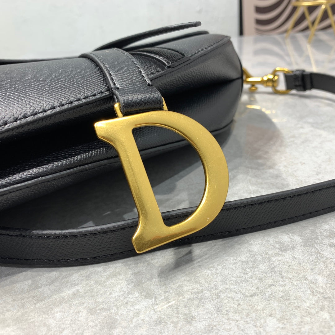 CD Saddle Bag Strap Warm Taupe Grained Calfskin