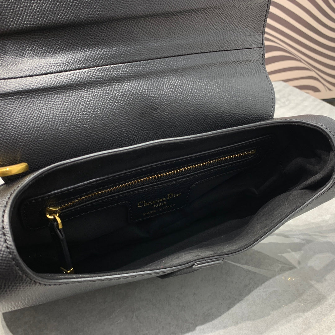 CD Saddle Bag Strap Warm Taupe Grained Calfskin