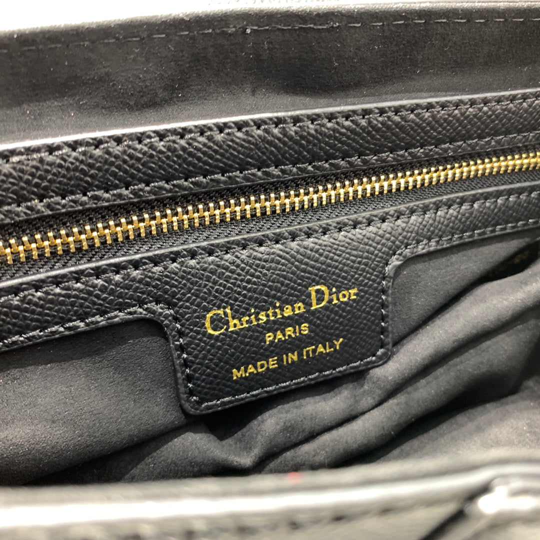 CD Saddle Bag Strap Warm Taupe Grained Calfskin
