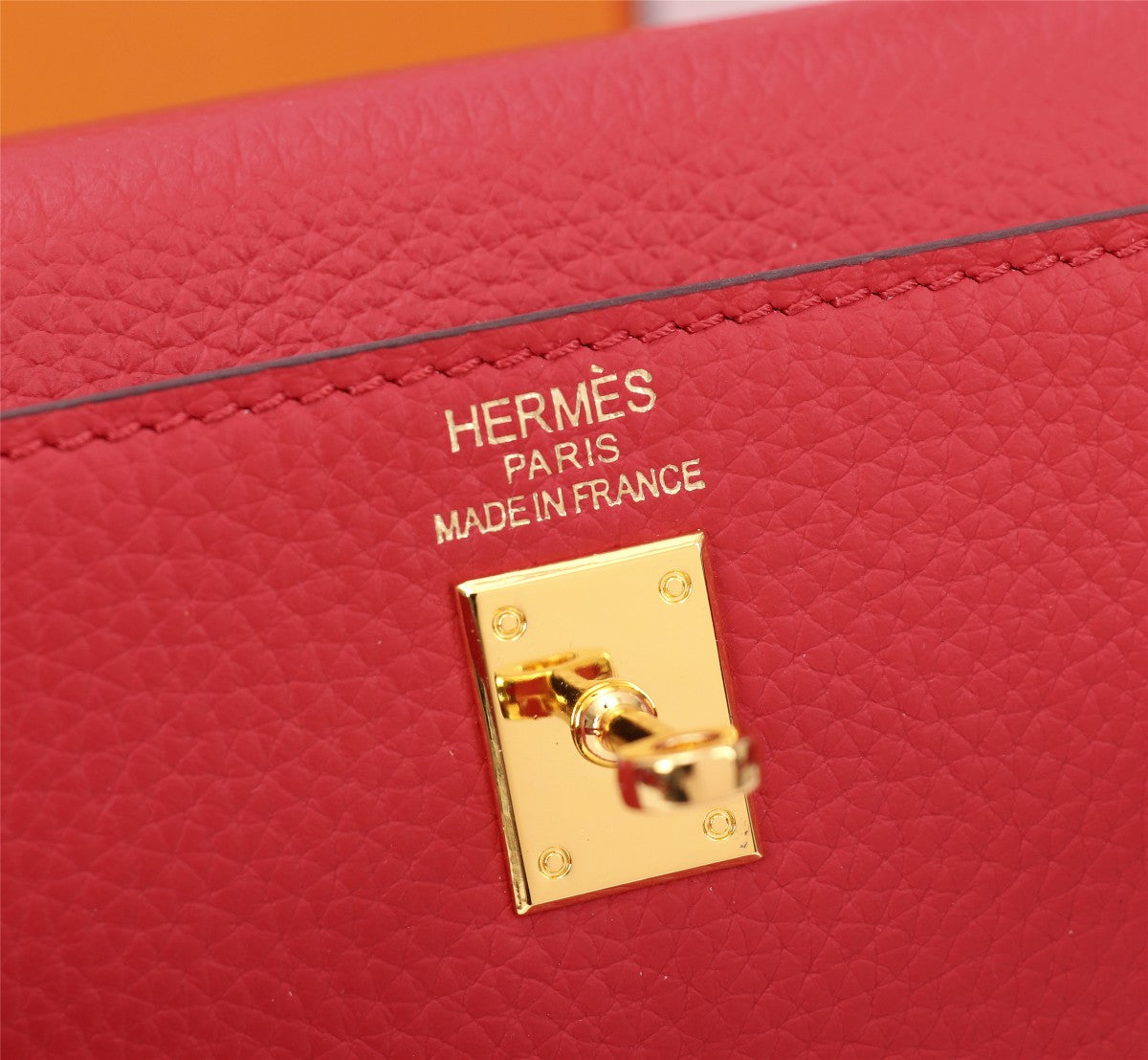HM KELLY BAG 25 RED TOGO GOLD HARDWARE