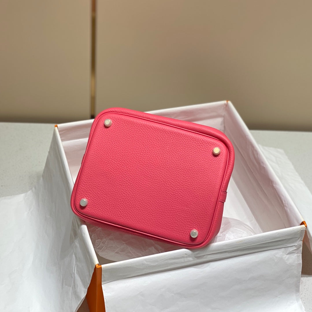 HM PICOTIN LOCK 18 RED PINK TOGO LEATHER