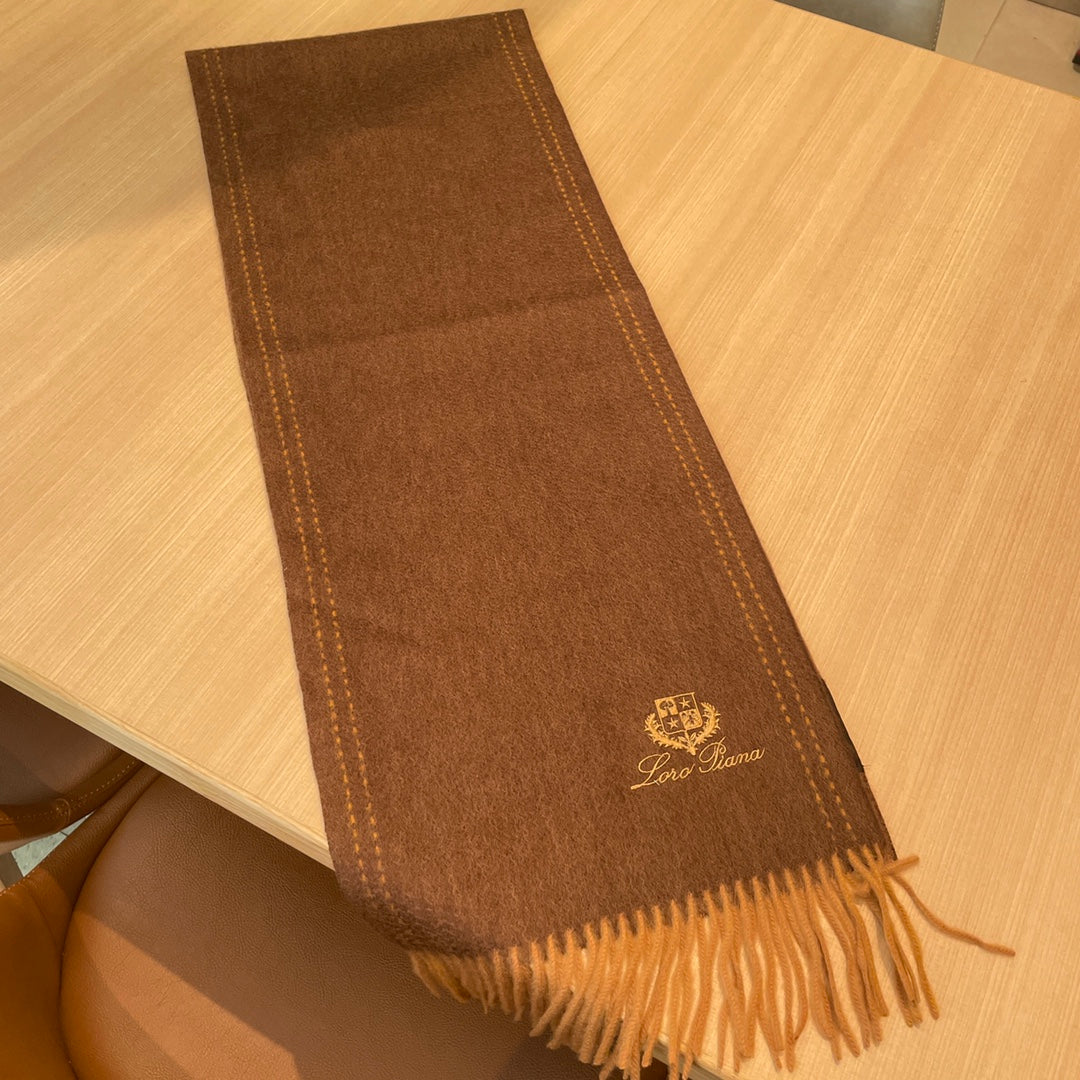 LP Grande Unita Scarf 200 CM In Earth Brown Mix Caramel Cashmere  686571