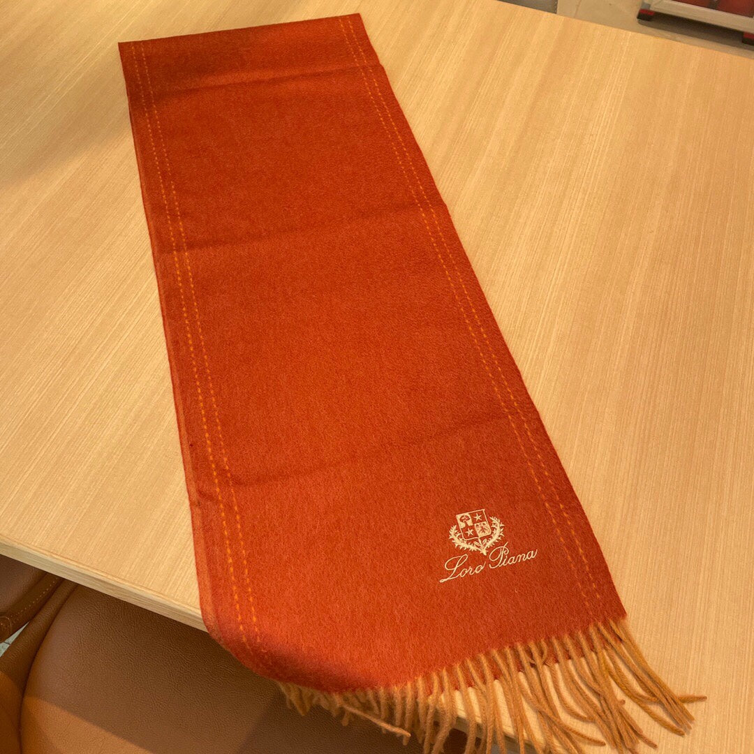 LP Grande Unita Scarf 200 CM In Red Orange Cashmere 705047