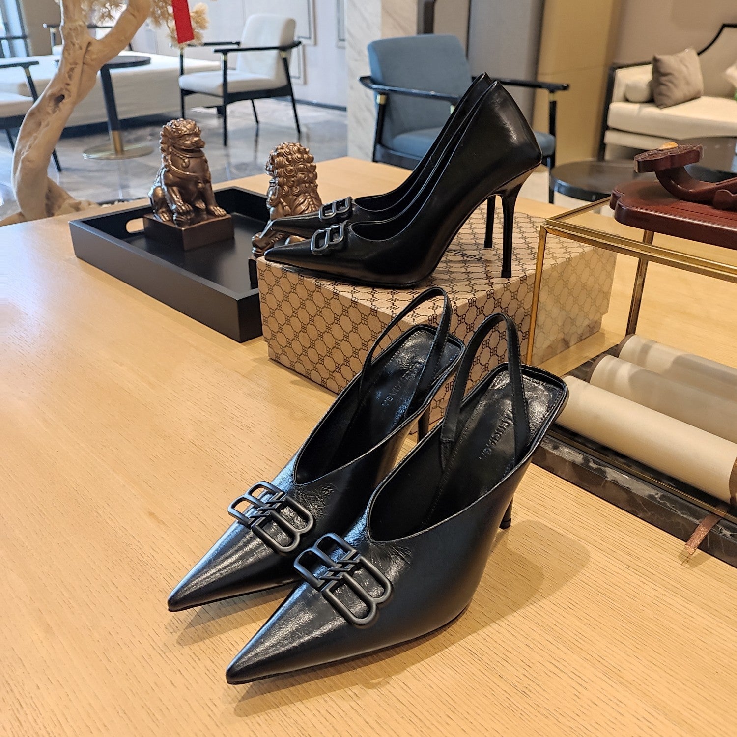Balenciaga 26s High Heel 100 Black Cowhide 681199
