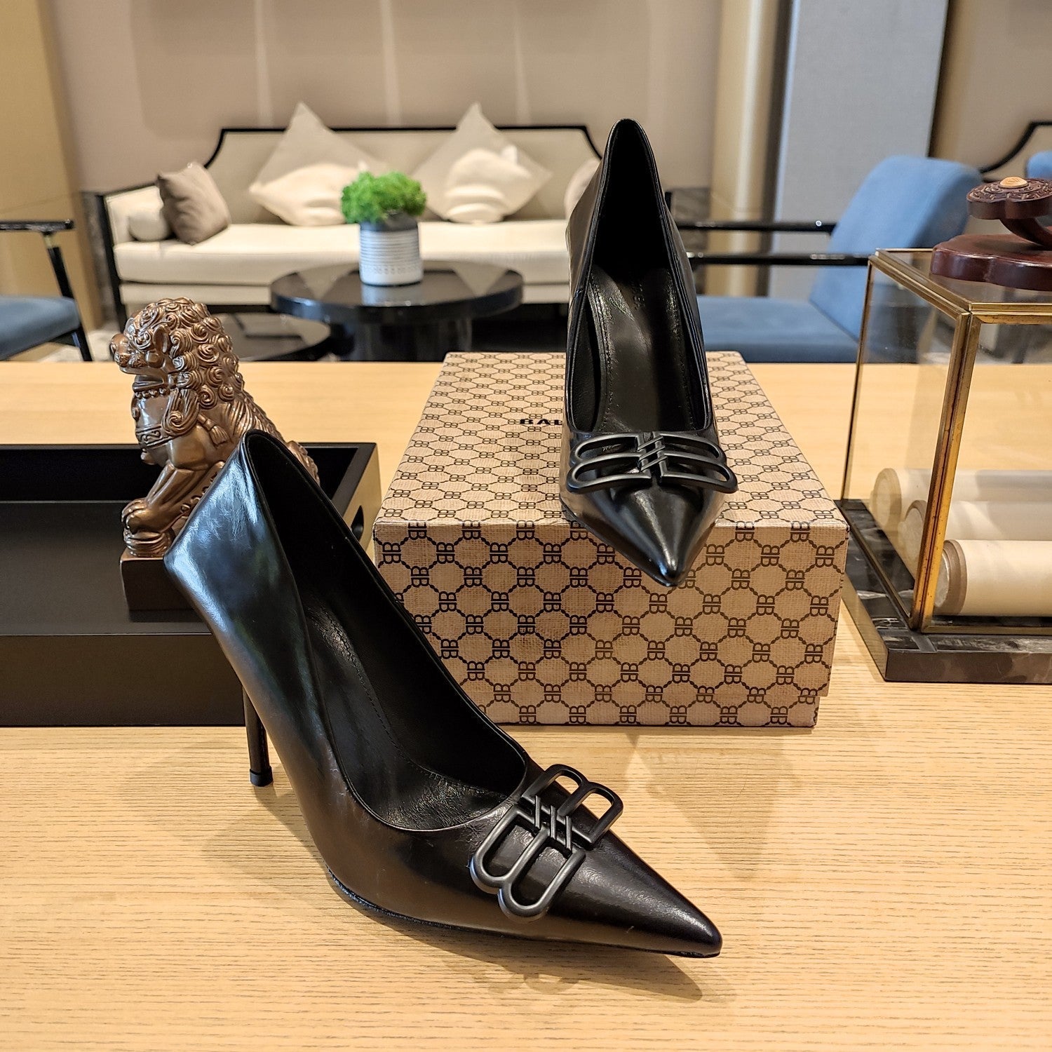 Balenciaga 26s High Heel 100 Black Cowhide 681199
