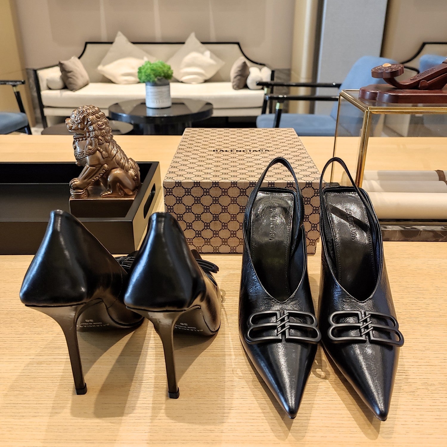 Balenciaga 26s High Heel 100 Black Cowhide 681199