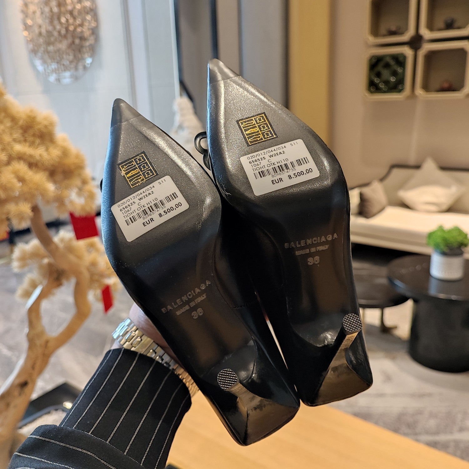 Balenciaga 26s High Heel 100 Black Cowhide 681199