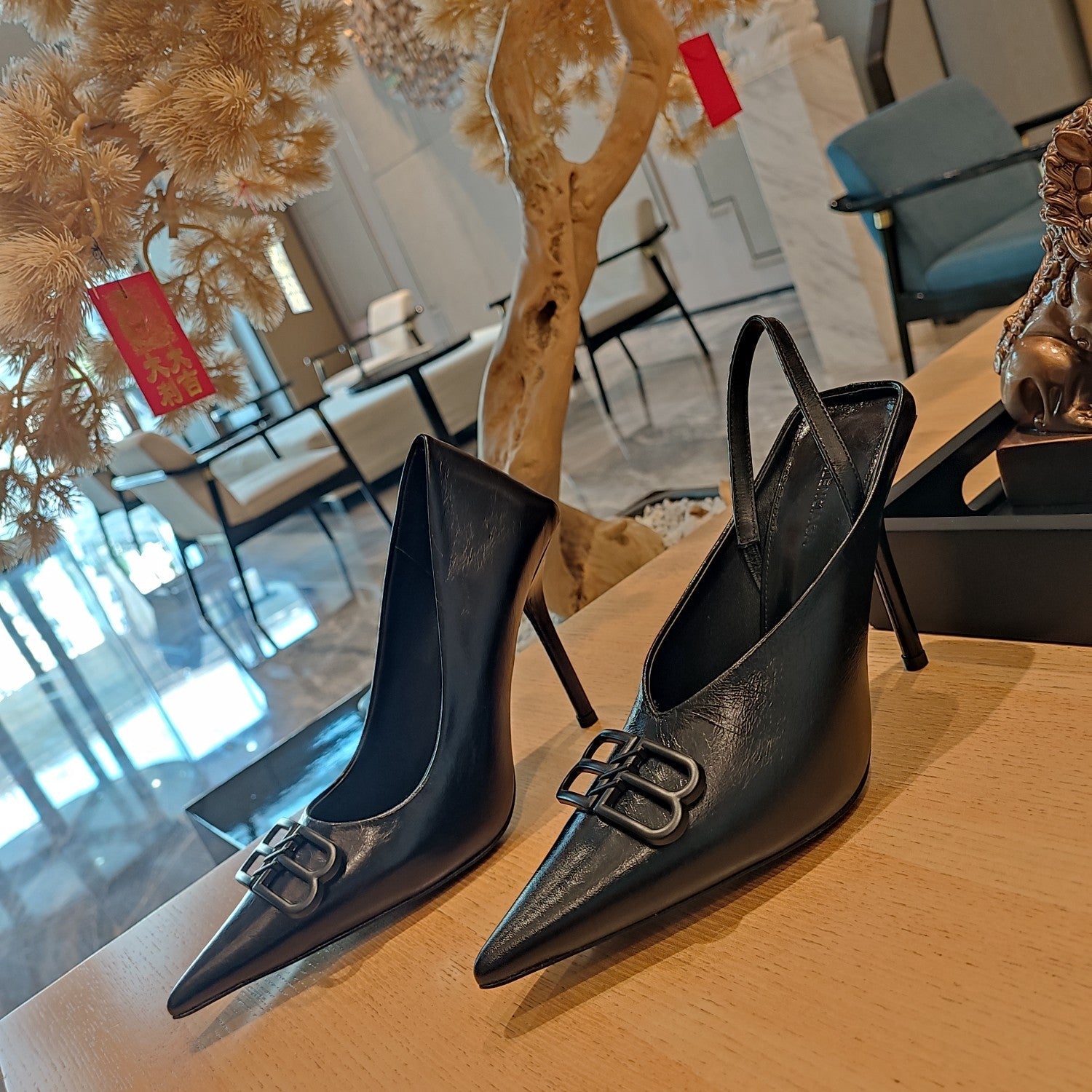 Balenciaga 26s High Heel 100 Black Cowhide 681199