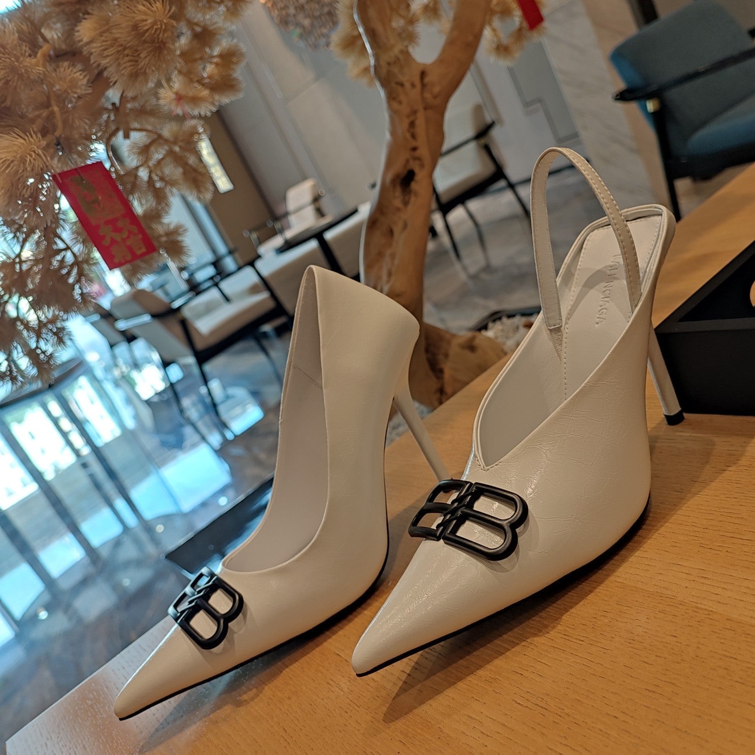 Balenciaga 26s High Heel 100 White Cowhide 681200