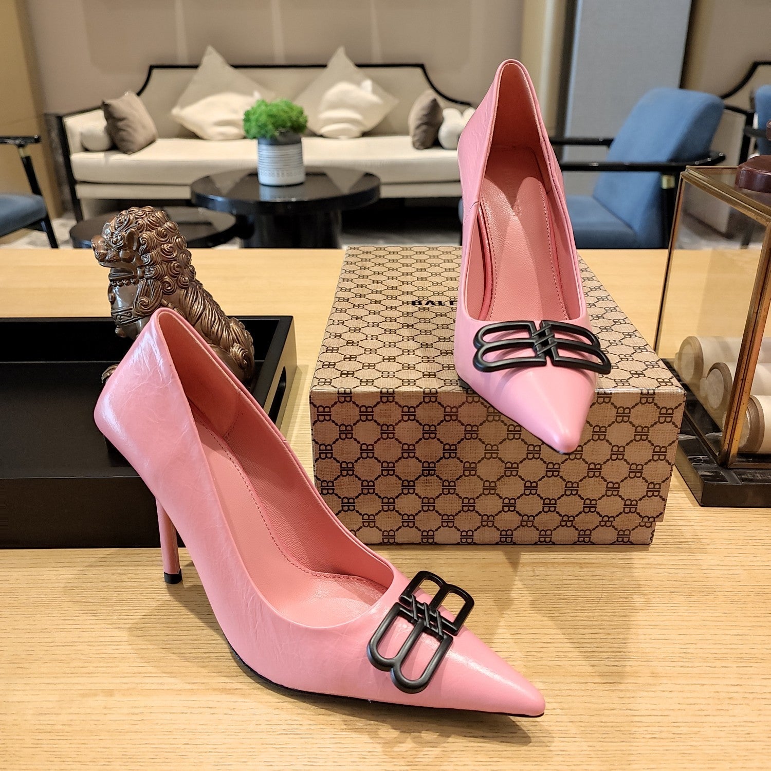 Balenciaga 26s High Heel 100 Pink Cowhide 681201