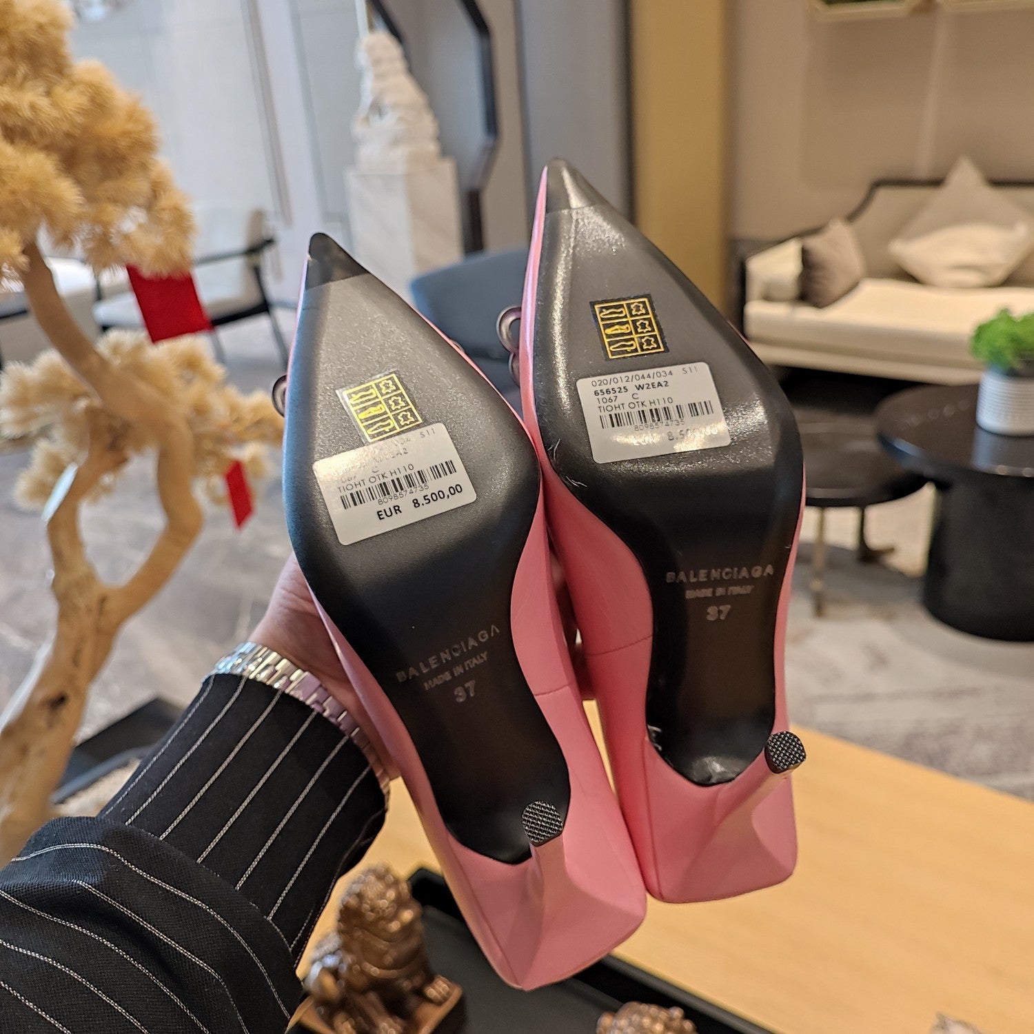 Balenciaga 26s High Heel 100 Pink Cowhide 681201