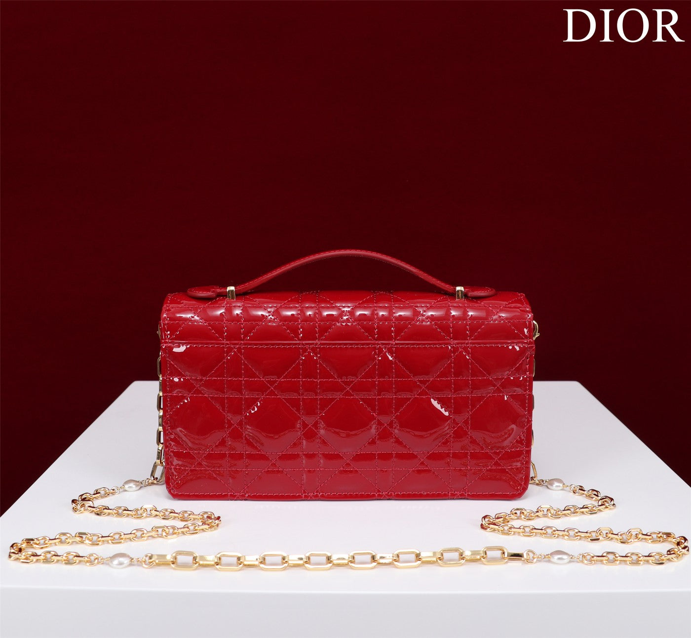 my cd mini 21 red patent calfskin
