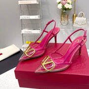 VT Vlogo Slingback Pink PVC Sheepskin