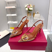 VT Vlogo Slingback Brown PVC Sheepskin