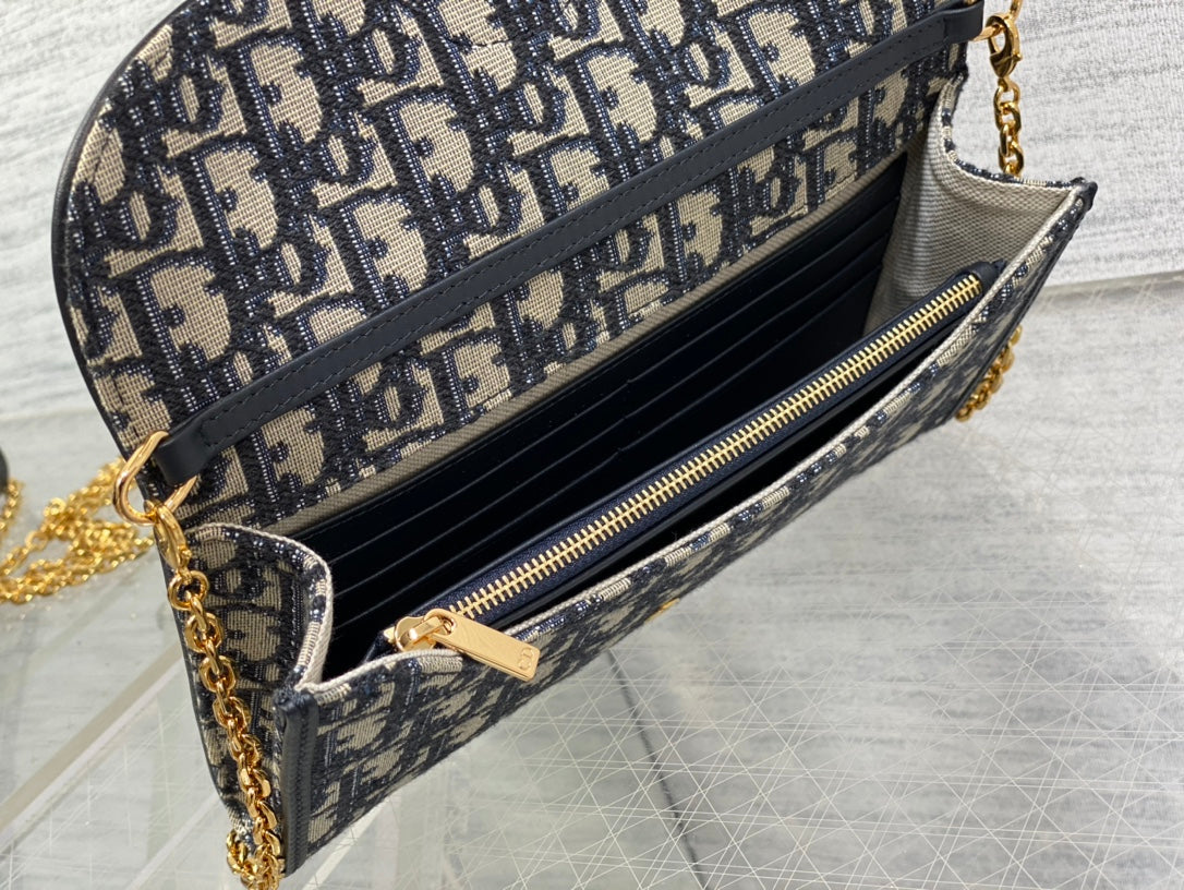 CD bobby bag classic 22 blue oblique fabric