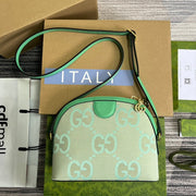 ophidia large 24cm comestic pouch beige green monogram canvas