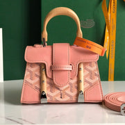 Goyard 2026 Saigon Nano Bag 14.5cm Powder Pink Cowhide Canvas 351685