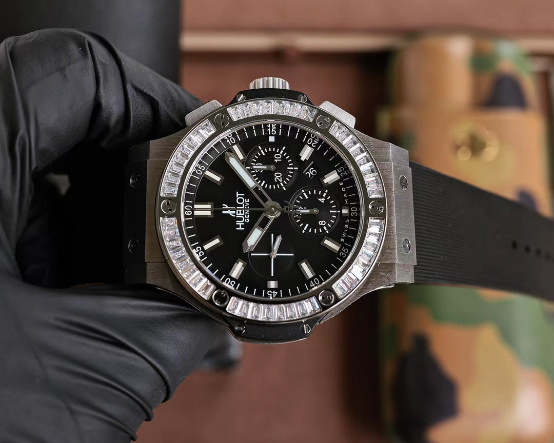 Hublot Big Bang Chronograph 44mm Steel Case Diamond Benzel