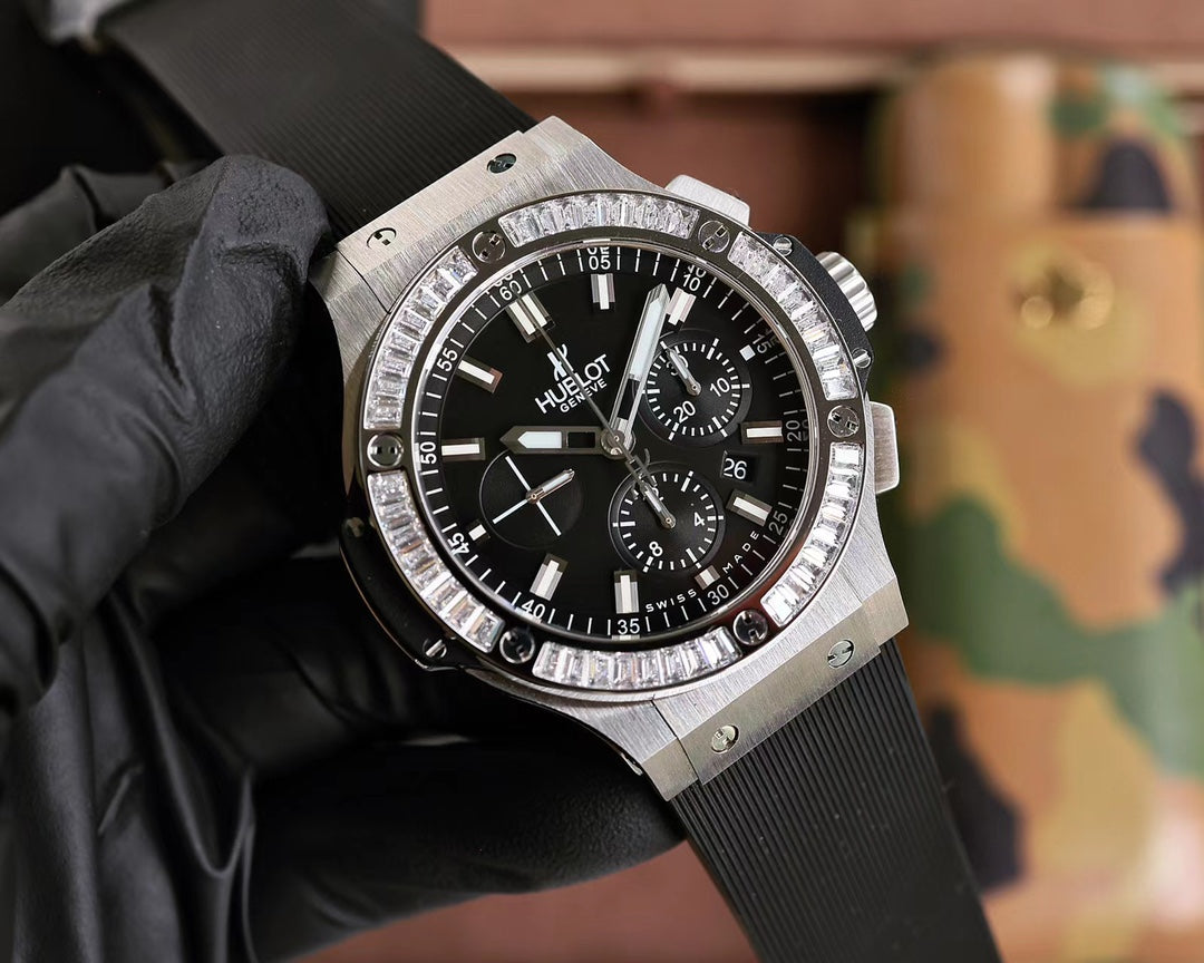 Hublot Big Bang Chronograph 44mm Steel Case Diamond Benzel