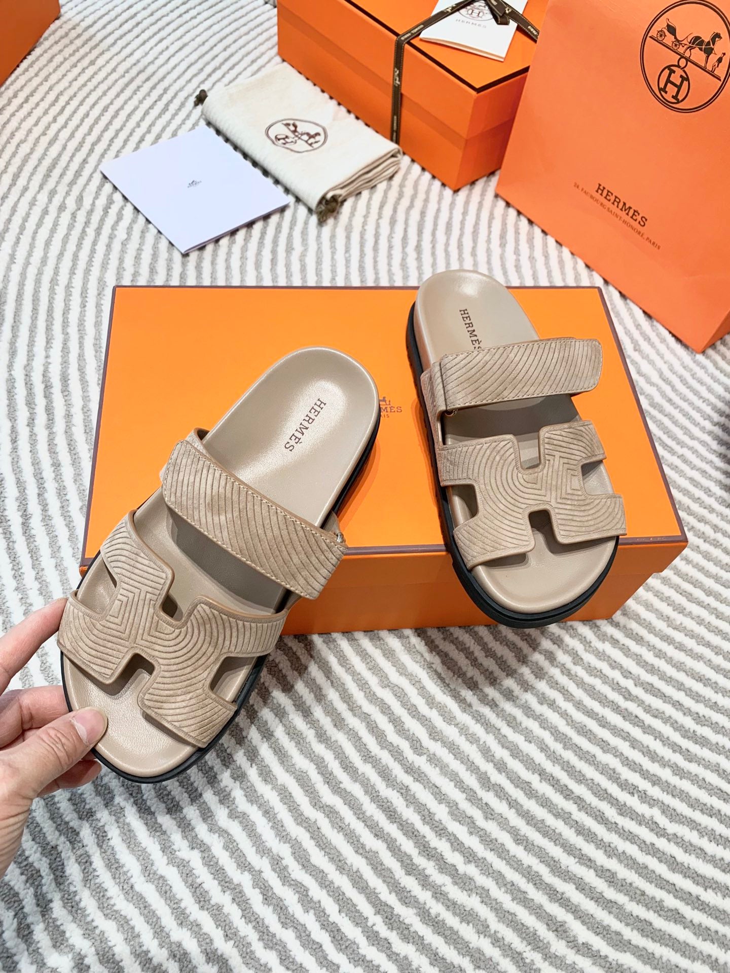 HM Chypre Sandal Beige Suede 963236