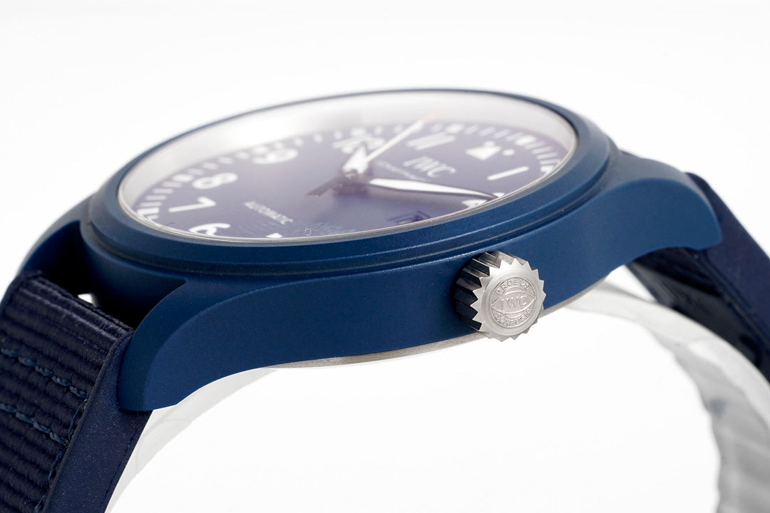 IWC Pilot 41mm Blue Dial Navy Blue Rubber Strap