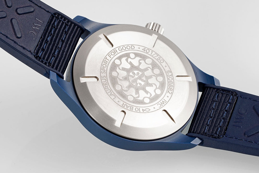 IWC Pilot 41mm Blue Dial Navy Blue Rubber Strap
