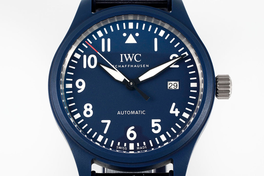 IWC Pilot 41mm Blue Dial Navy Blue Rubber Strap