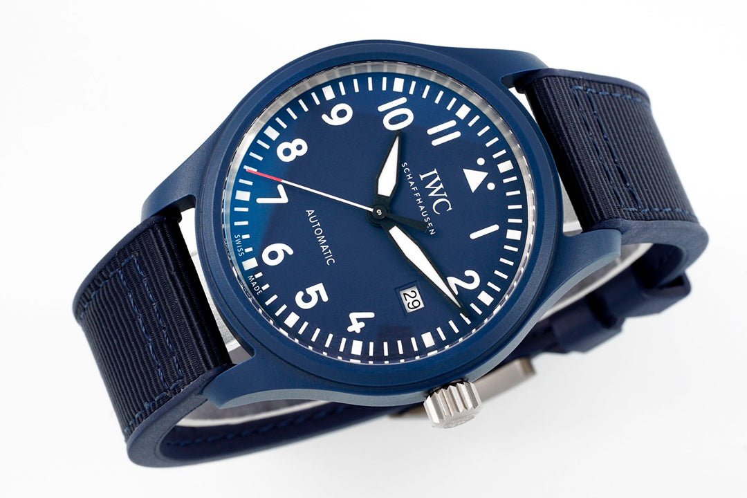 IWC Pilot 41mm Blue Dial Navy Blue Rubber Strap