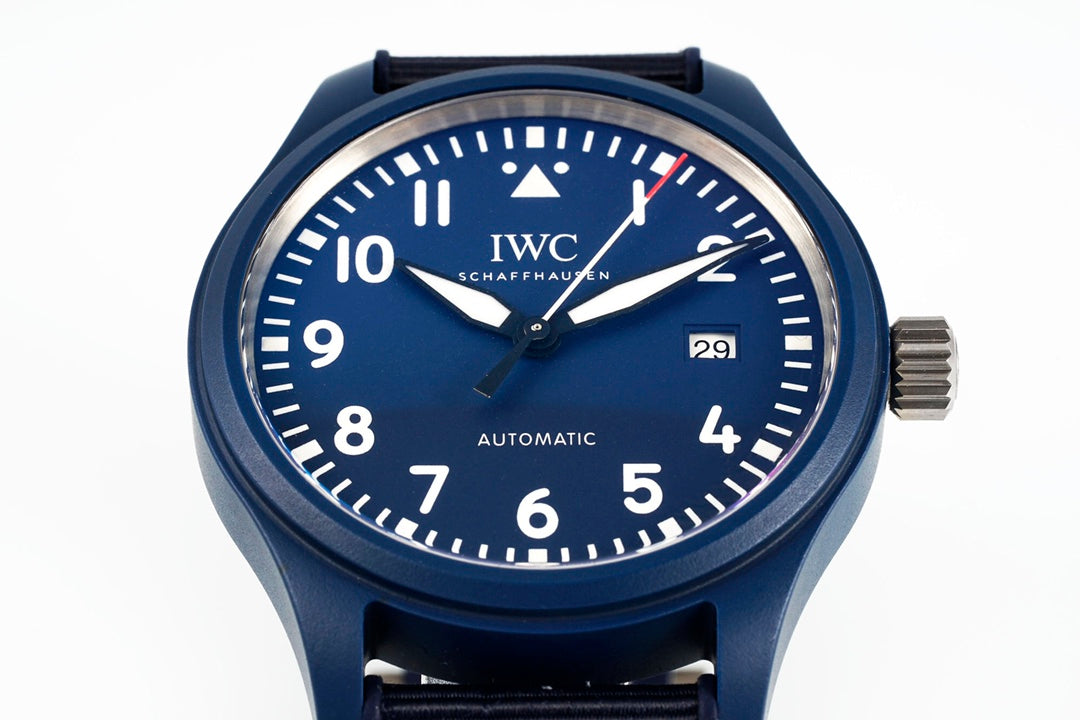 IWC Pilot 41mm Blue Dial Navy Blue Rubber Strap