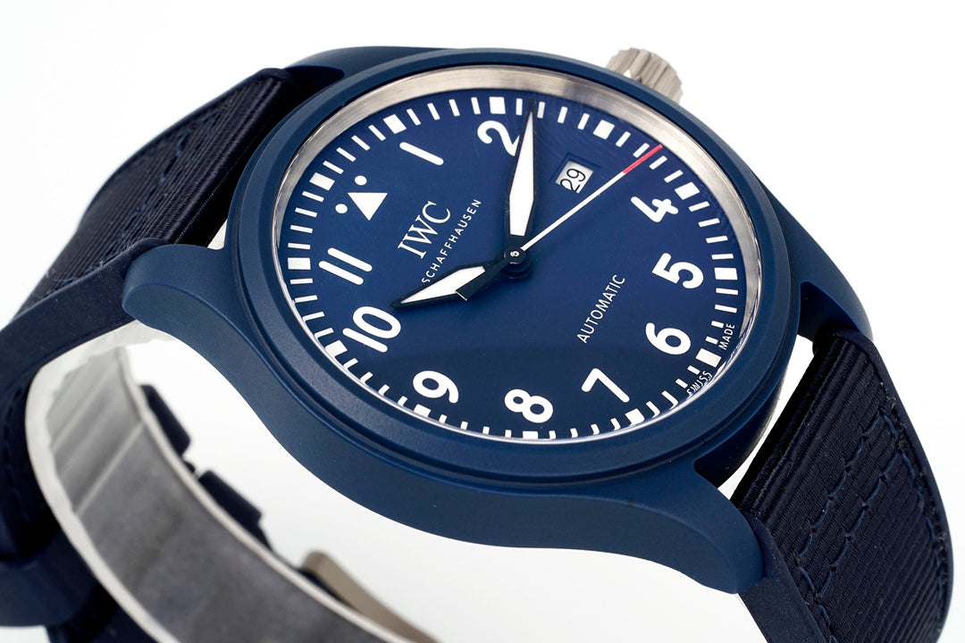 IWC Pilot 41mm Blue Dial Navy Blue Rubber Strap